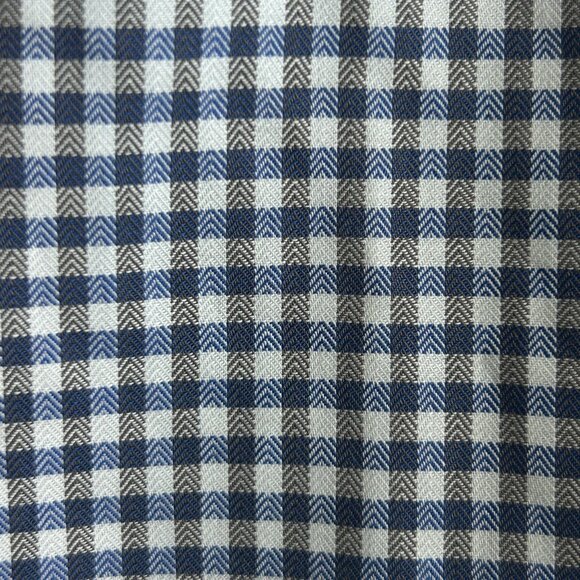 Hugo Boss Sharp Fit Blue and Gray Windowpane Plaid Long Sleeve Shirt Size 16.5 - Picture 7 of 9